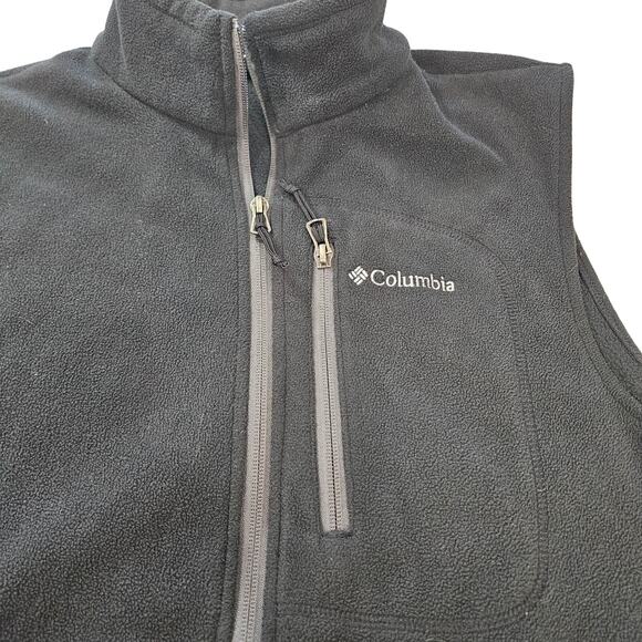 Columbia Men's Fleece Vest Black Zip Up Size Medium - Picture 3 of 9